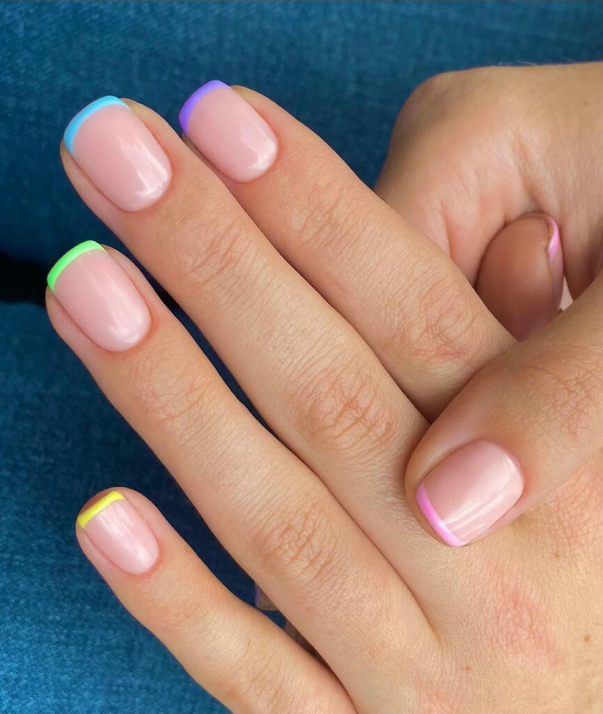 40 Latest Short Summer Nail Designs To Try In 2024! 37 Pastel Color On A Thin French Tip Nail