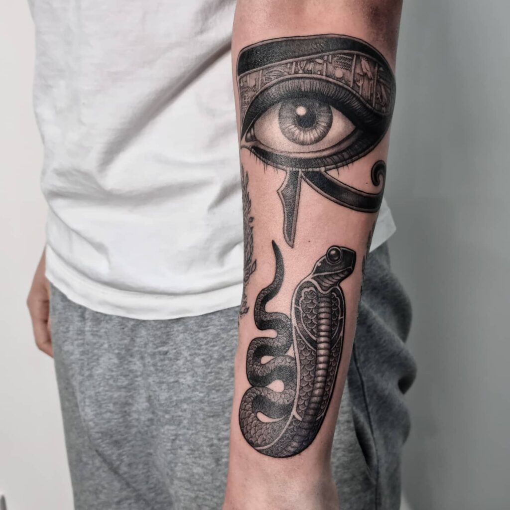 EGYPTIAN TATTOO IDEAS THAT WE LOVE IN 2024 23 Uraeus Tattoos