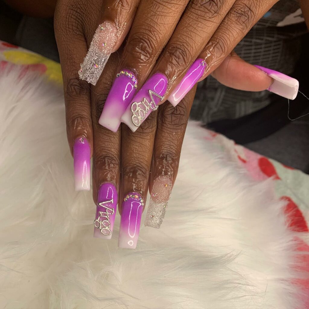 Discover 35 Purple Ombre Nail Designs To Try in 2024 38 Zodiac Sign (Virgo) Nails