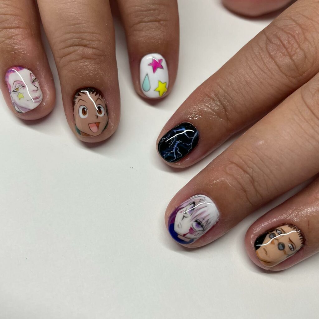 Embrace 40 Anime Nail Designs in 2024 24 Hunter x Hunter Glitter Galore