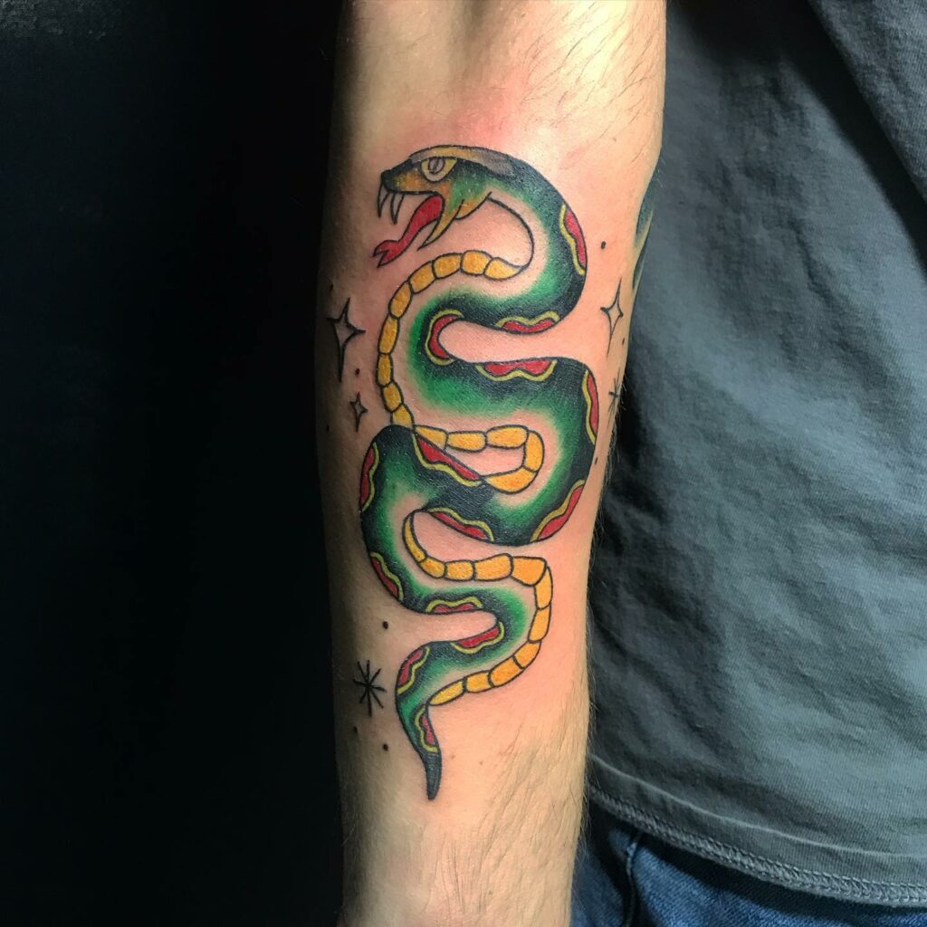 AMERICAN TRADITIONAL TATTOOS - THE ULTIMATE GUIDE FOR 2024 16 Snake Tattoos