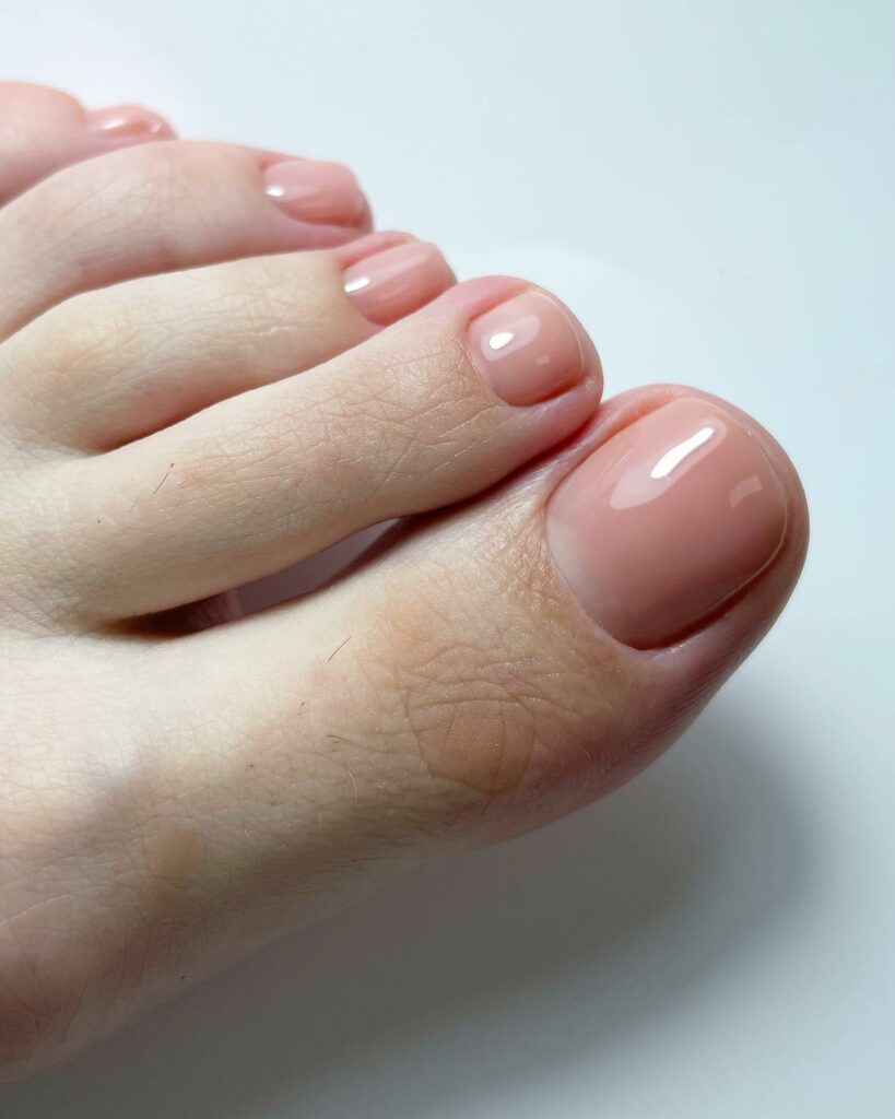 21 Latest Nude Pedicure Designs To Try In 2024! 10 Glazed Nude Pedicure