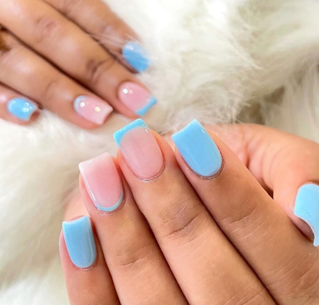 39 Latest Pink and Blue Nail Designs To Try in 2024! 36 Colored French Tips
