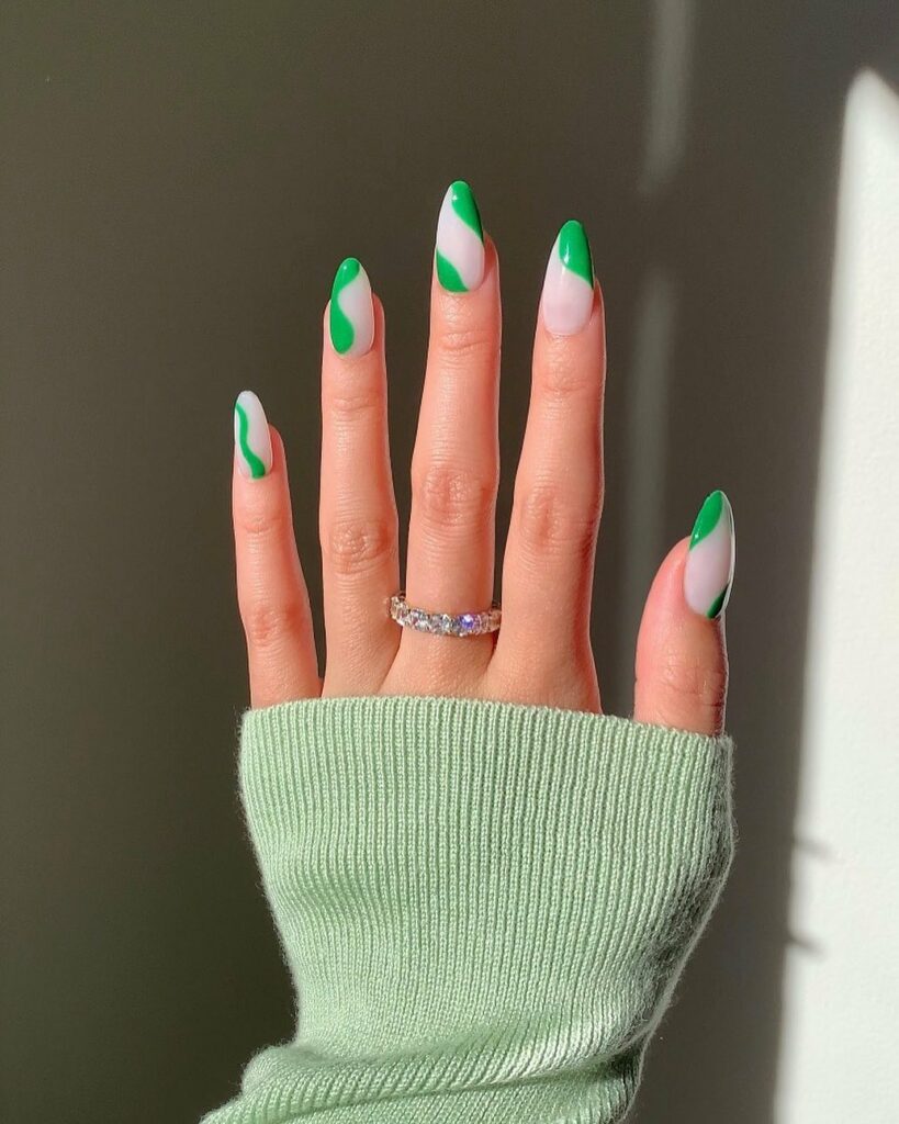 35 Latest St Patrick's Day Nail Designs To Try In 2024! 16 Geometric Design for St. Patrick's Day Nails