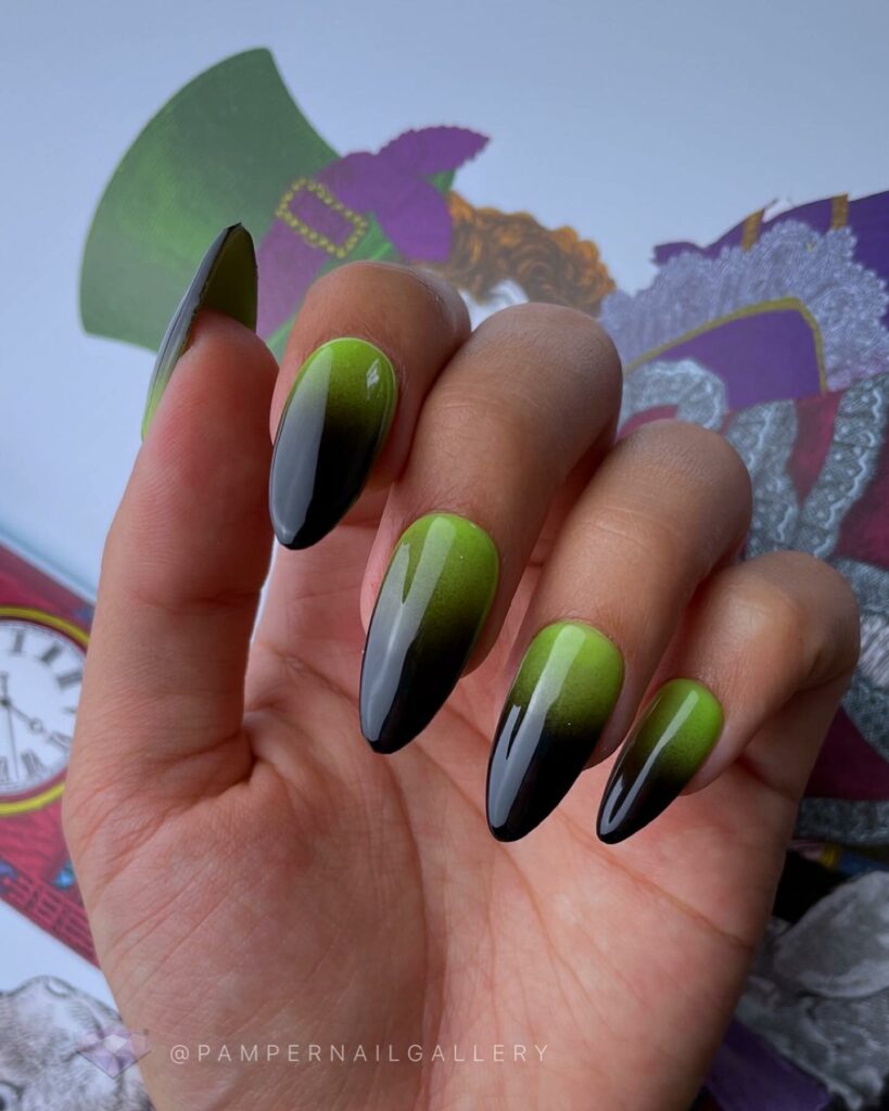 Get Edgy with 30 Green And Black Nail Designs in 2024 10 Neon Green Ombre Nails