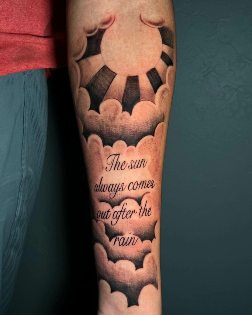 11+ Sun Rays Tattoo Drawing Ideas That Will Blow Your Mind! 15 Lettered Sun Ray Tattoo