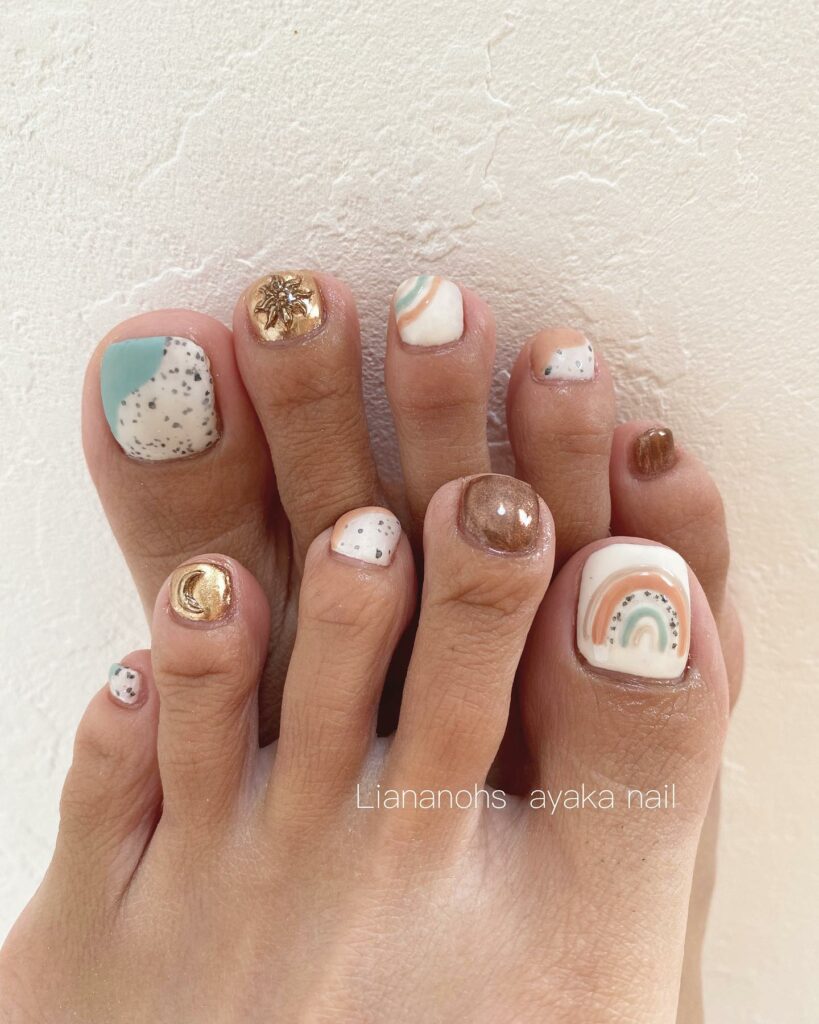 35 White Pedicure Ideas for a Chic Look in 2024 21 Terrazzo Toes