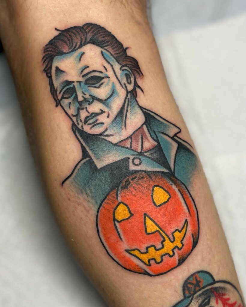 33 Halloween Tattoo Ideas for 2024 28 Michael Myers Vintage Halloween Tattoo