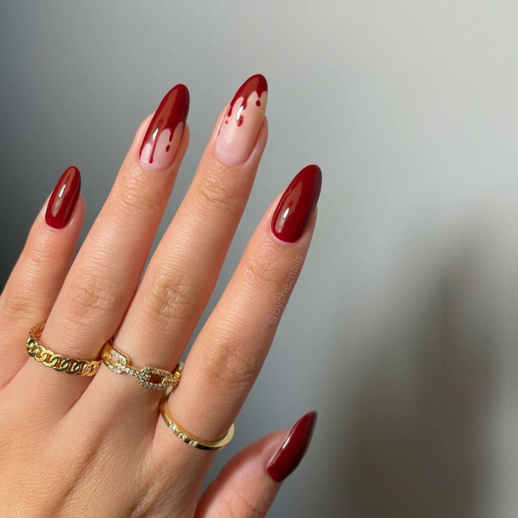 20 Latest Red Almond Nail Ideas To Try In 2024! 22 Blood-Inspired Red Almond Nails