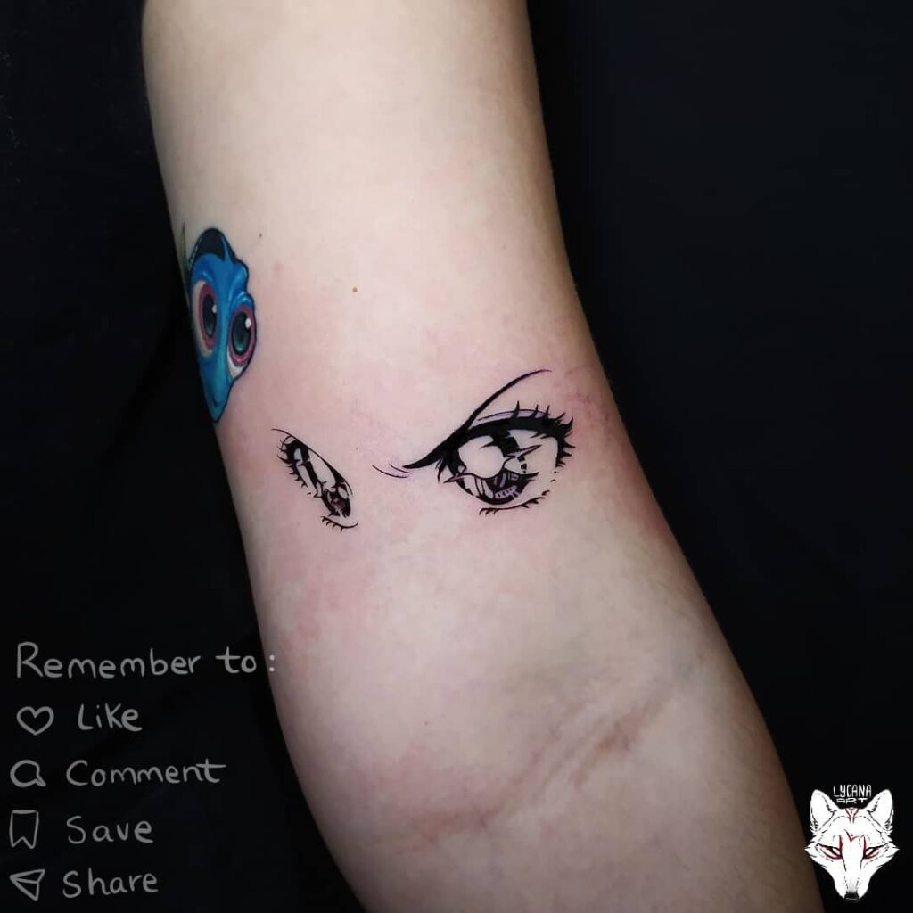 11+ Anime Eyes Tattoo Ideas That Will Blow Your Mind! 13 Angry Kawaii Anime Eyes Tattoo