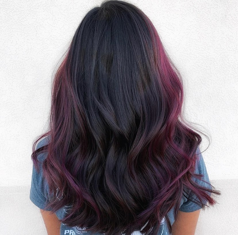 40 Purple Highlight Hair Ideas to Try in 2024 18 Effortlessly Chic Deep-Wine Waves