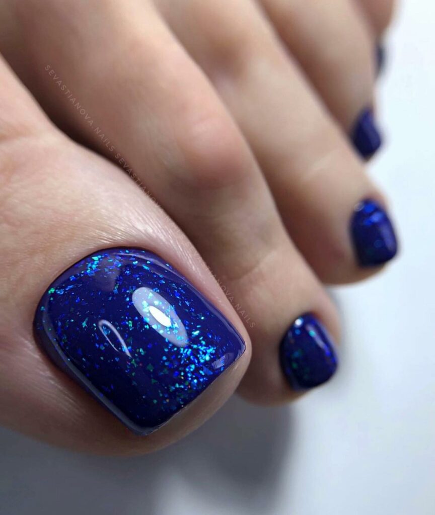 30 Winter Pedicure Color Ideas to Try in 2024 13 J.Hannah's Blue