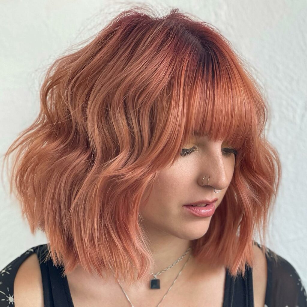 45 Wispy Long Curtain Bang Hairstyles to Try in 2024 48 Bent Eyebrow-Skimming Wispy Bangs