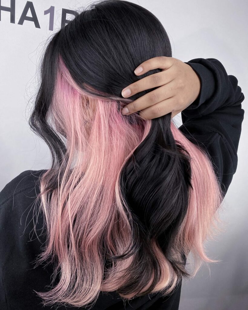 45 Pink Hairstyles to Add a Pop of Color to Your Look in 2024 37 Pink Peekaboo Hair