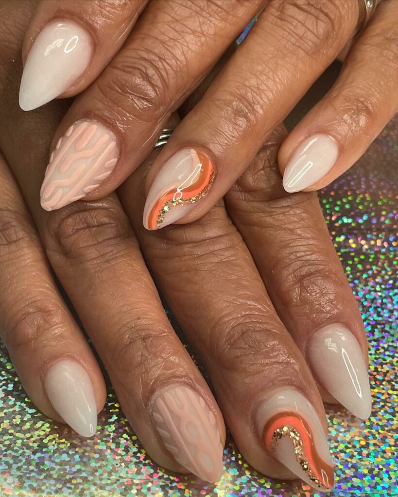 Get Peachy with 30 Peach Nail Designs for 2024 27 Yin Yang French
