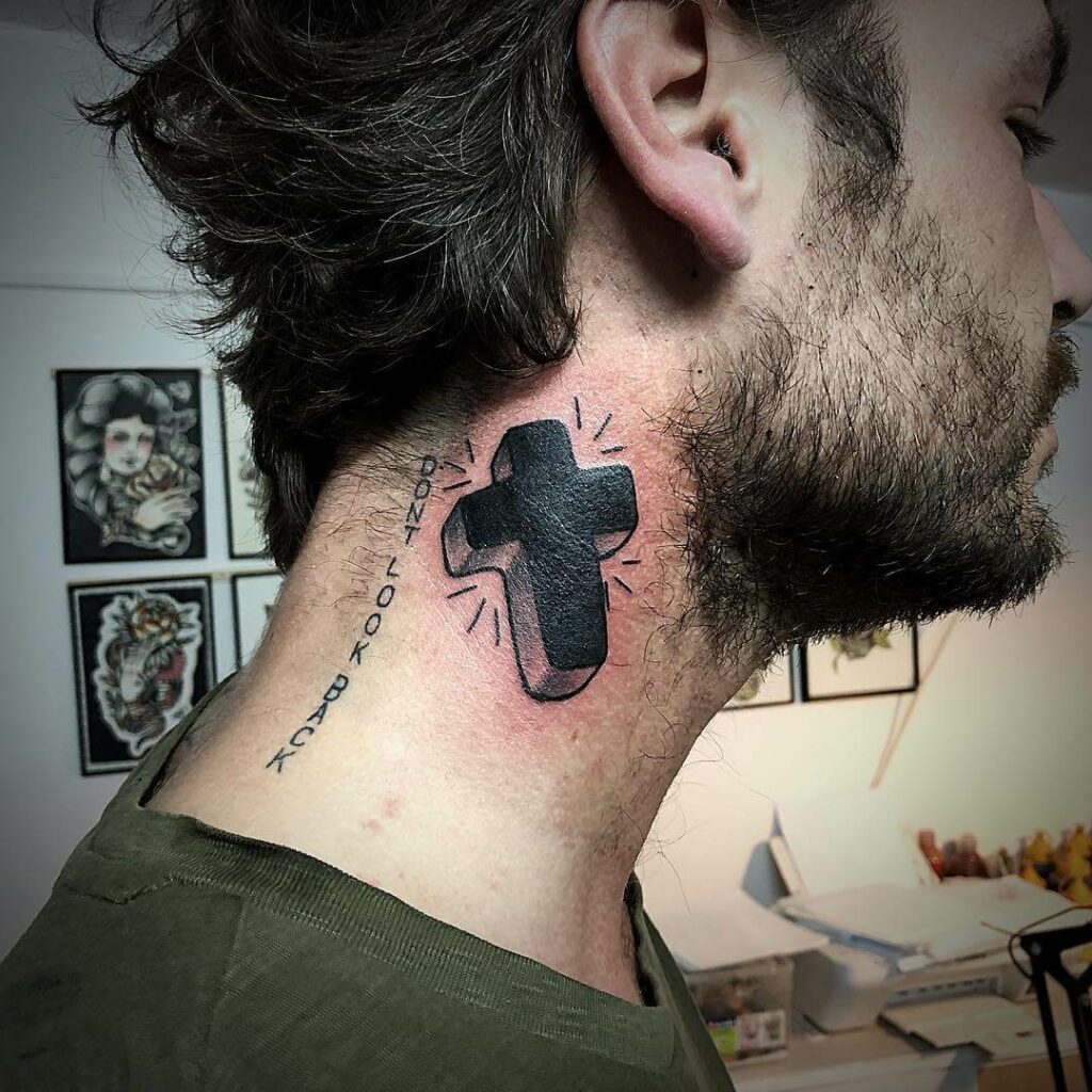 12+ Neck Cross Tattoo Ideas To Inspire You! 20 Black Simple Cross Tattoo