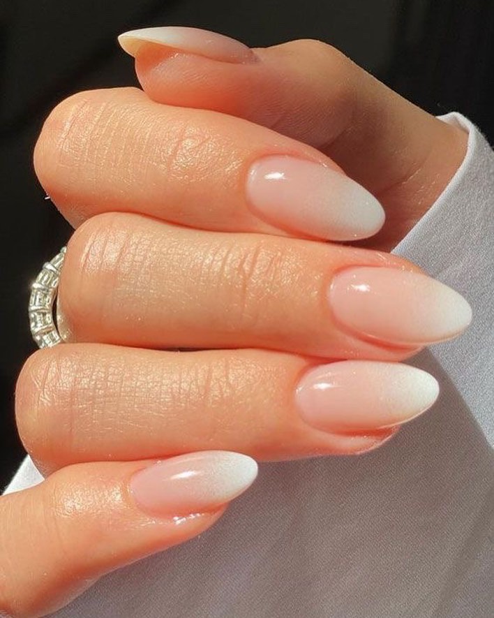 30 Latest Almond French Tip Nail Designs To Try In 2024! 30 French Fade Almond Tips