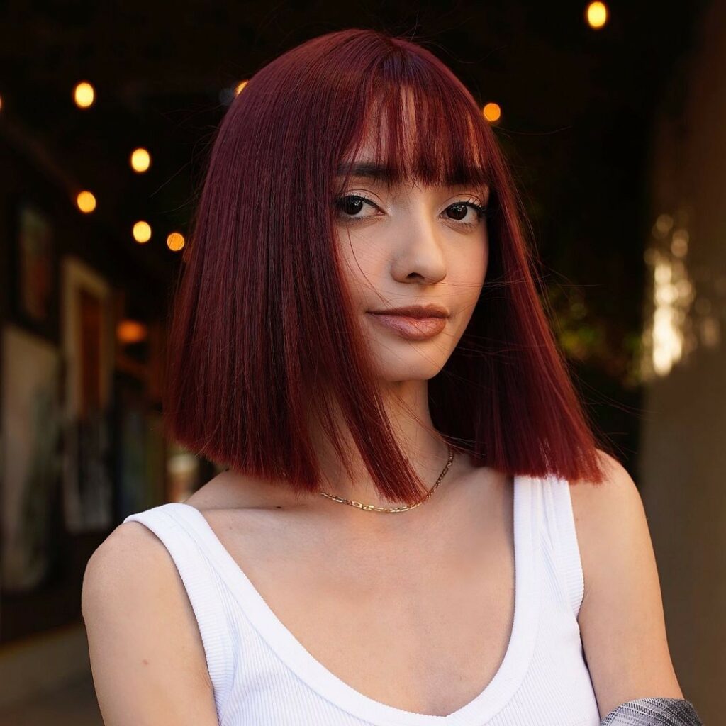 55 Bold Burgundy Dark Red Hair Ideas to Try in 2024 35 The Timeless Bob in Burgundy