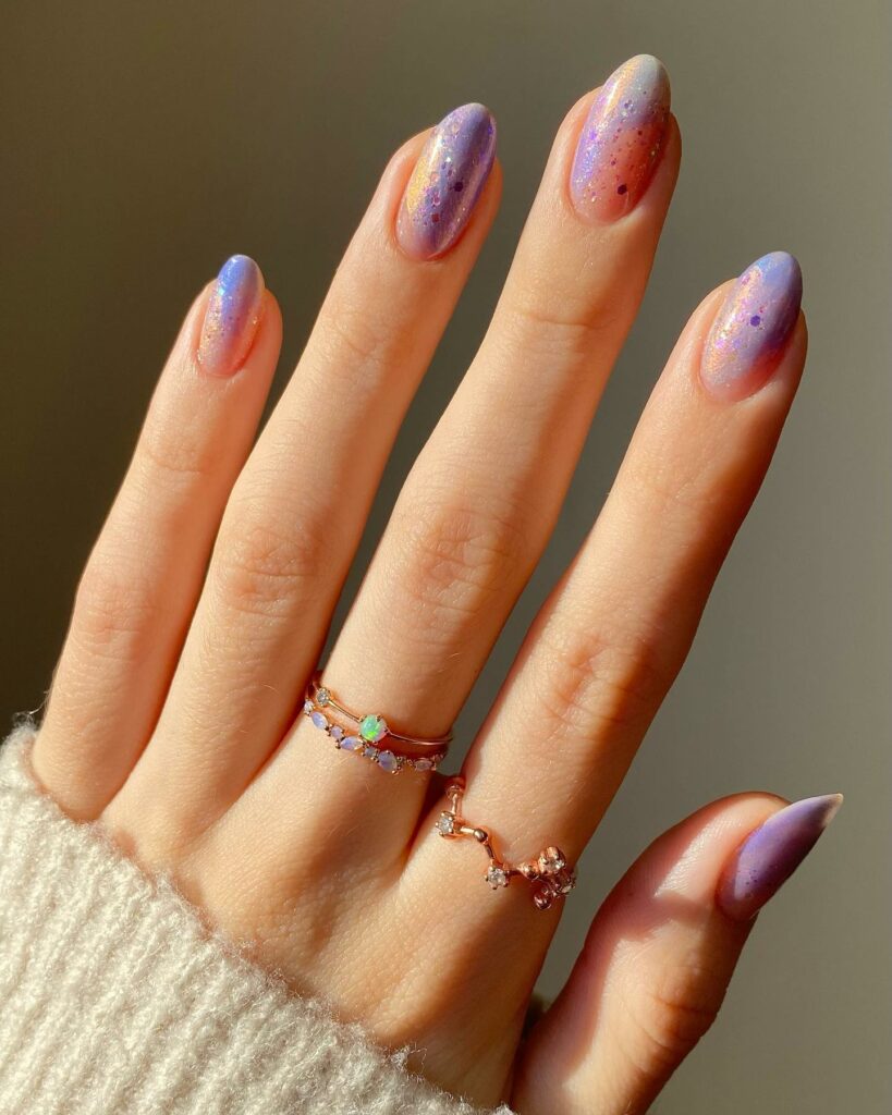 20 Latest Purple And Gold Nail Ideas To Try In 2024! 12 Purple And Gold Ombre Nails