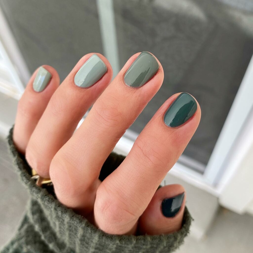 Experiment with 30 Short Square Nail Designs in 2024 34 Sage Green