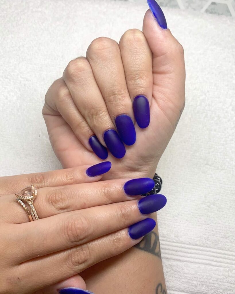 21 Latest Matte Blue Nail Ideas For 2024! 26