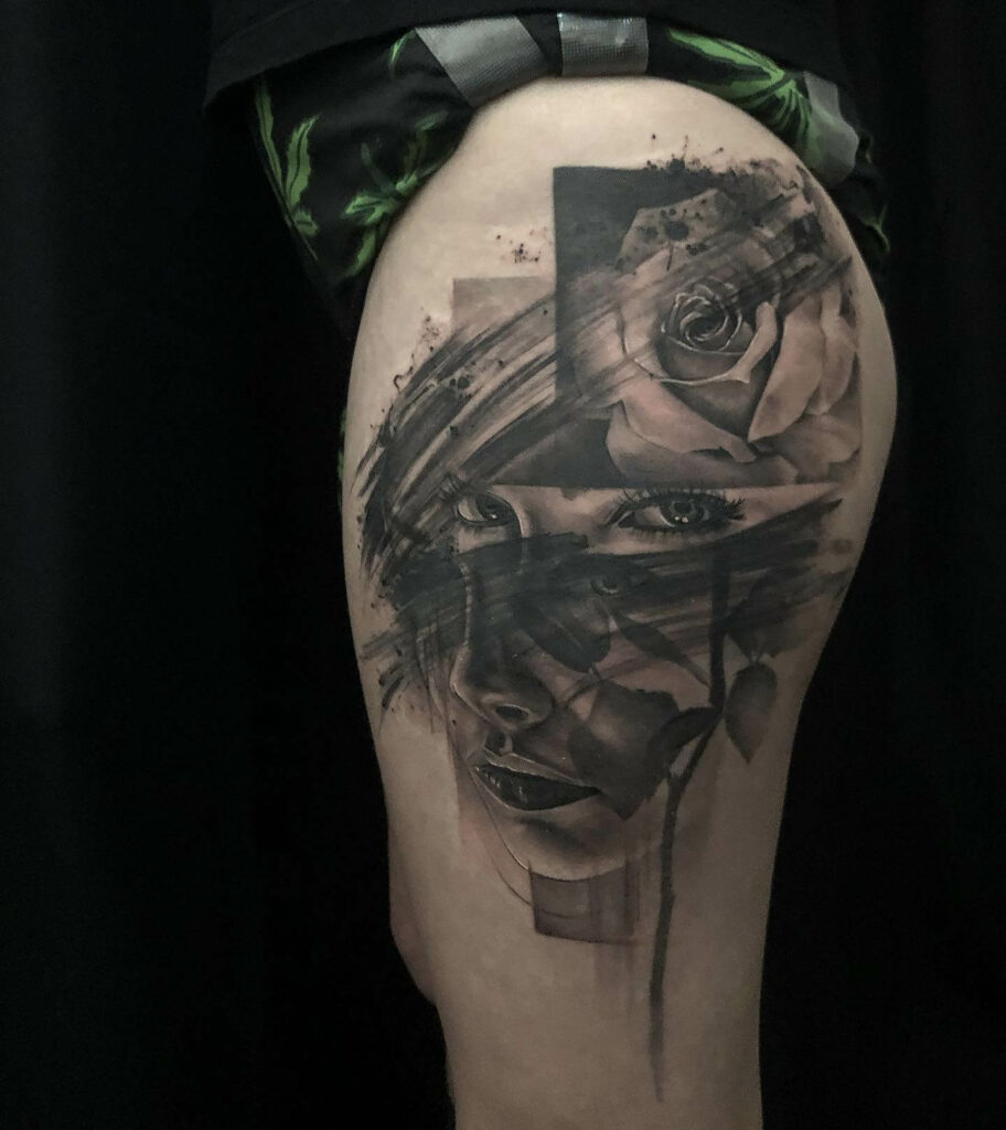 11+ Rose Hip Tattoo Ideas That Will Blow Your Mind! 13 Abstract Rose And Portrait Hip Tattoo