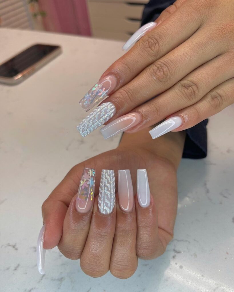 30 Latest Winter Nail Ideas To Try In 2024! 37 Coffin Ombre Winter Nails