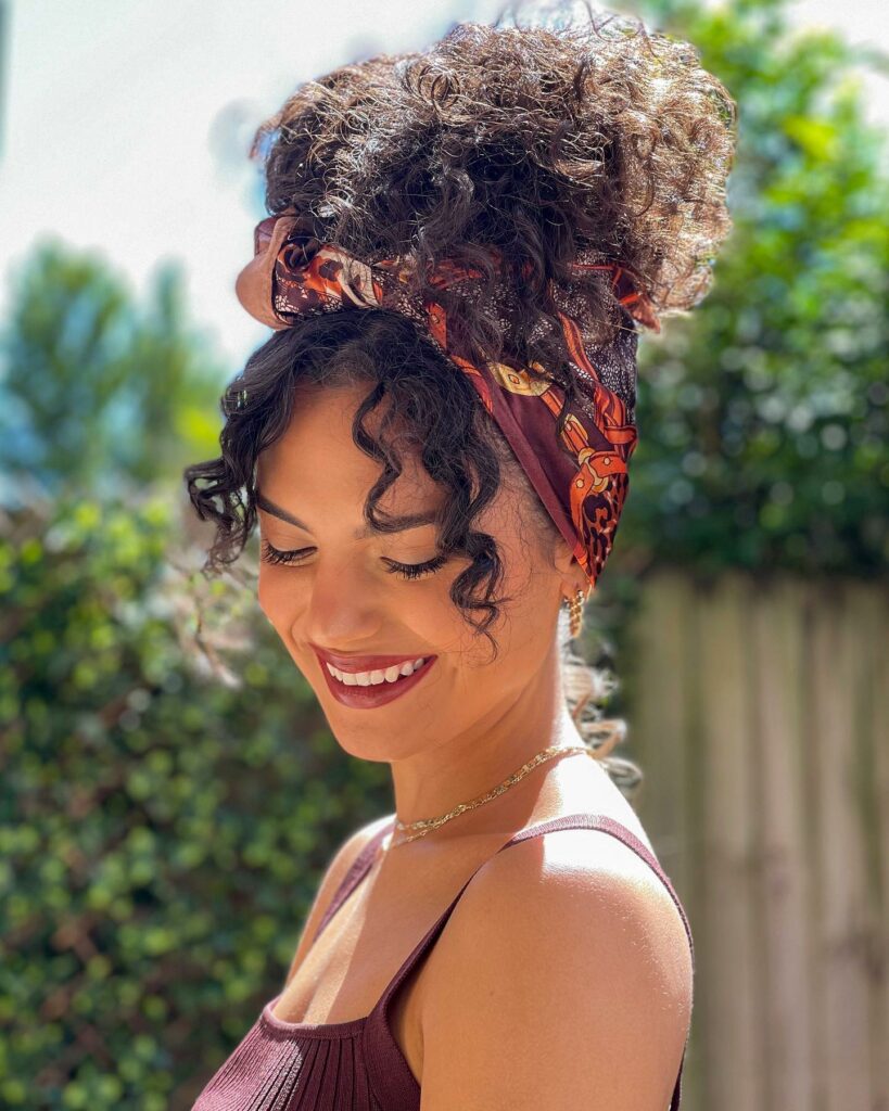 25 Natural Hairstyles Ideas to Embrace Your Authenticity in 2024 14 Head Scarf