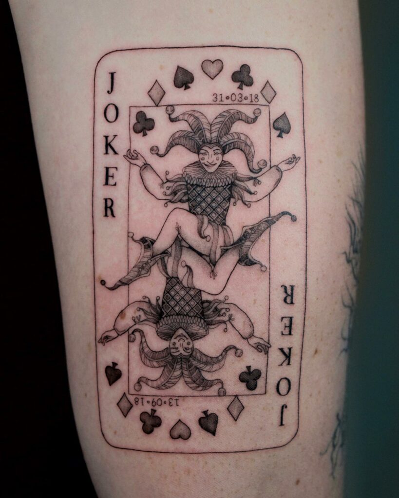 10+ Simple Joker Tattoo Ideas That Will Blow Your Mind! 14 Joker Card Tattoo