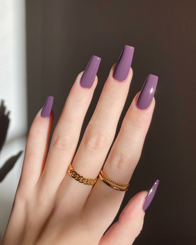 Explore 30 Purple Coffin Nail Designs in 2024 42 Dark Purple Nail
