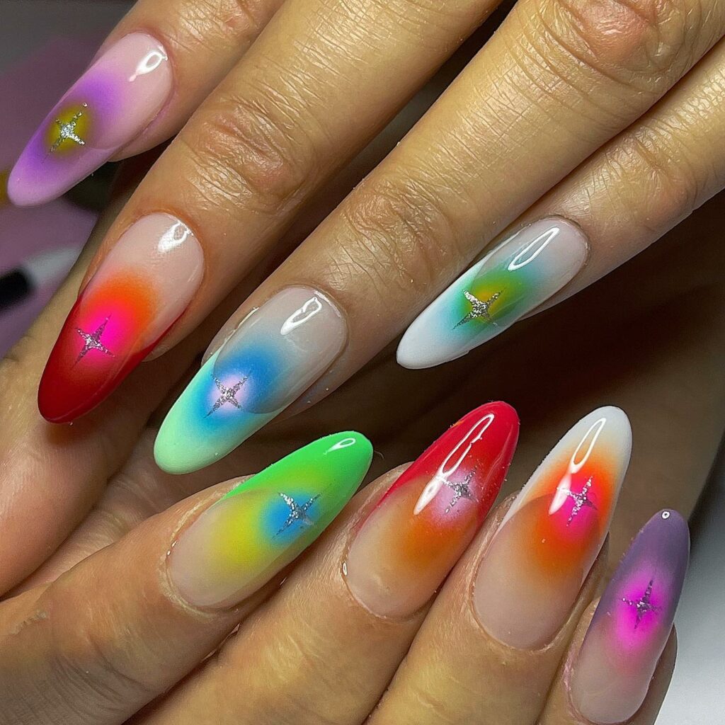 30 Latest Aura Nails Ideas To Try In 2024! 12 The Rainbow Connection