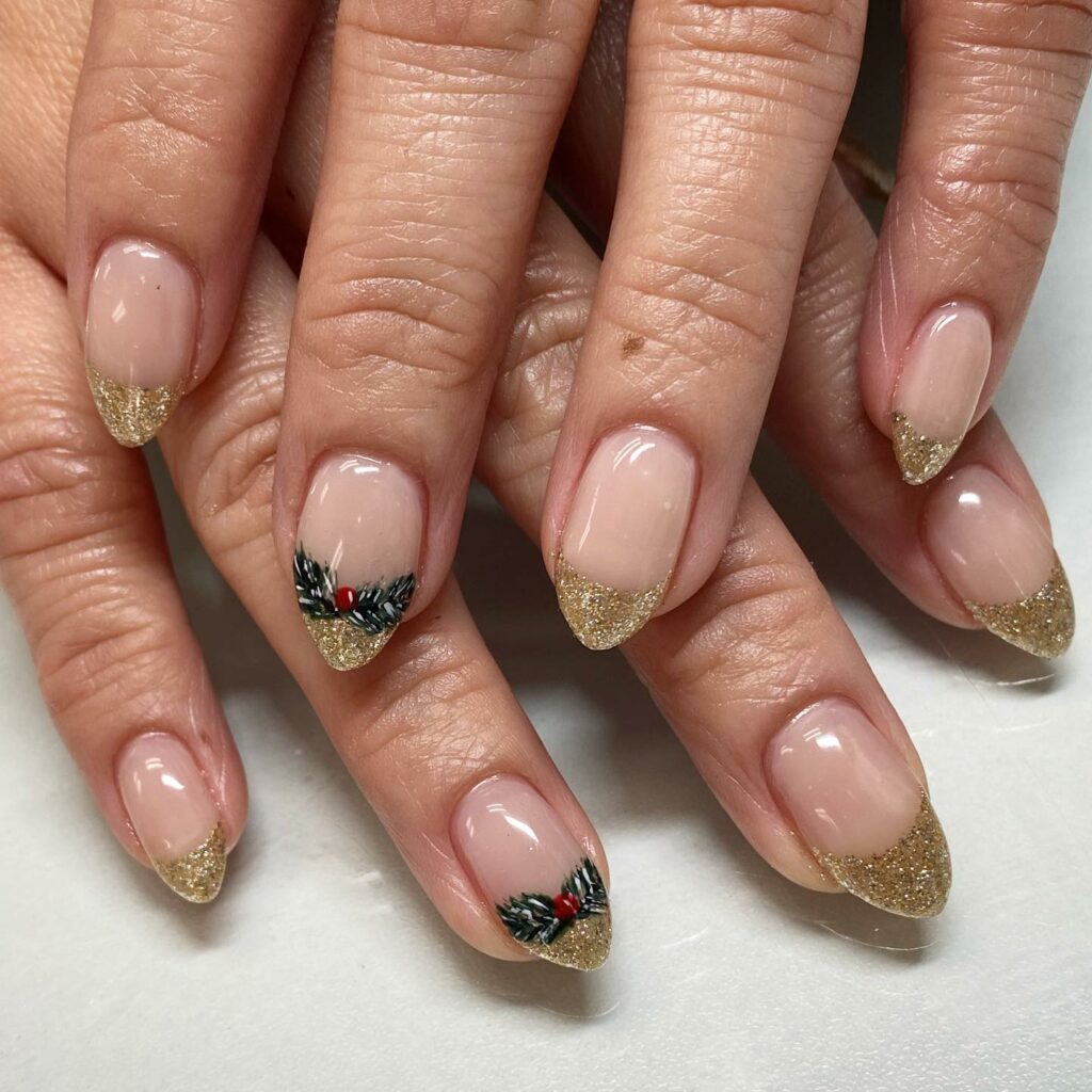 55 Latest Gold French Tip Nail Ideas To Try In 2024! 46 Luxe Gold Glitter French Nails