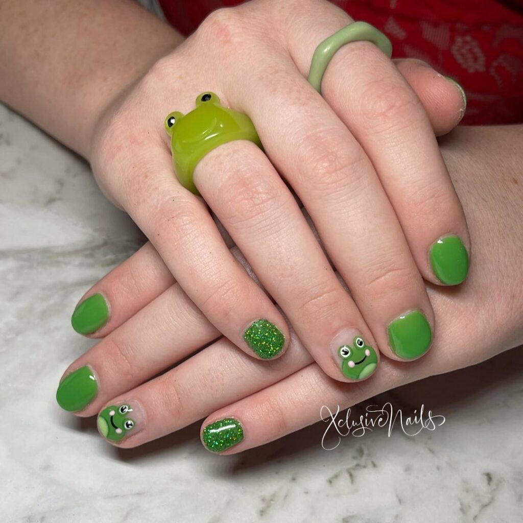 Hop into Fun with 20 Frog Nail Designs in 2024 13 Frog Art On Small Nails