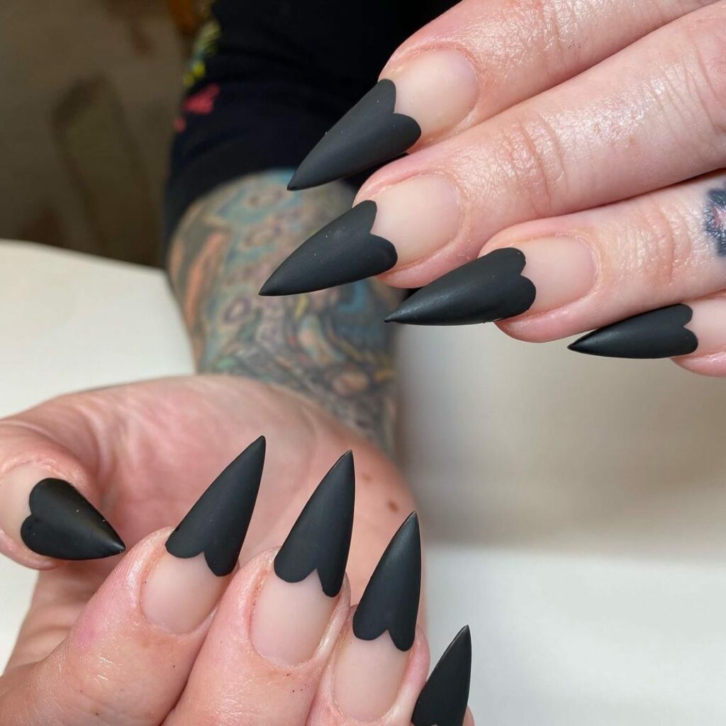 40 Latest Black Stiletto Nail Ideas To Try In 2024! 17 Matte Black Stilettos