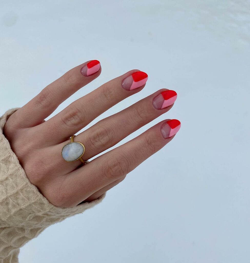 20 Latest Negative Space Nail Ideas To Try In 2024! 27 Red And Pink Negative Space Nails