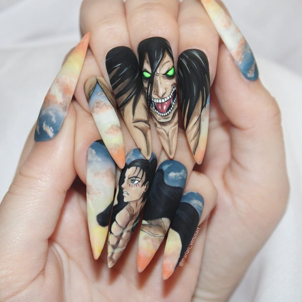 Embrace 40 Anime Nail Designs in 2024 11 Epic Attack On Titan