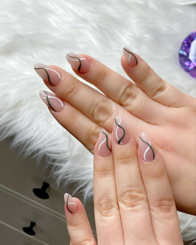 25 Latest White Swirl Nail Ideas In 2024! 33 White And Green Swirl Nails