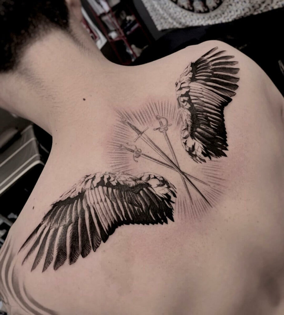 11+ Pretty Tattoo Ideas That Will Blow Your Mind! 14 Fantastic Tattoo of Angel Wings on Shoulder Blade