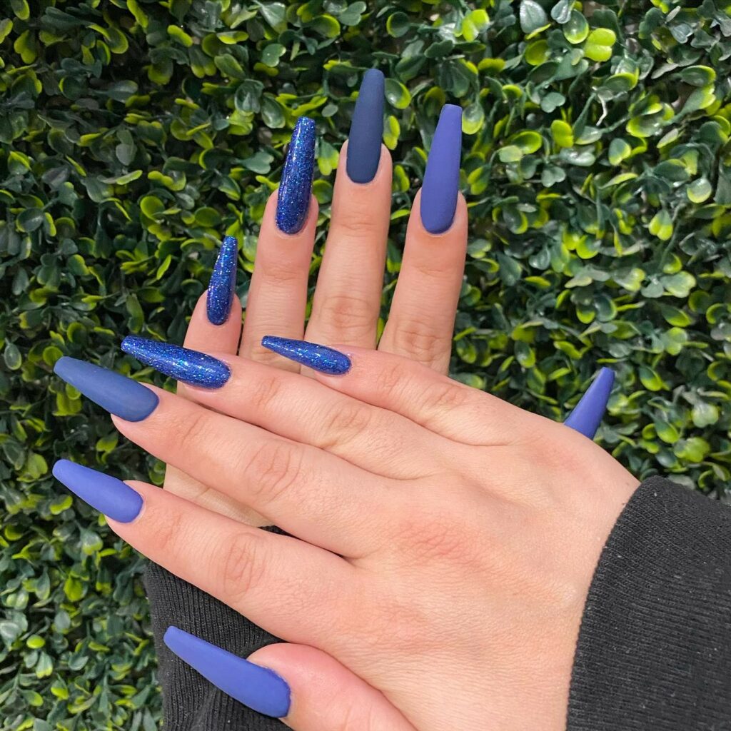 21 Latest Matte Blue Nail Ideas For 2024! 27