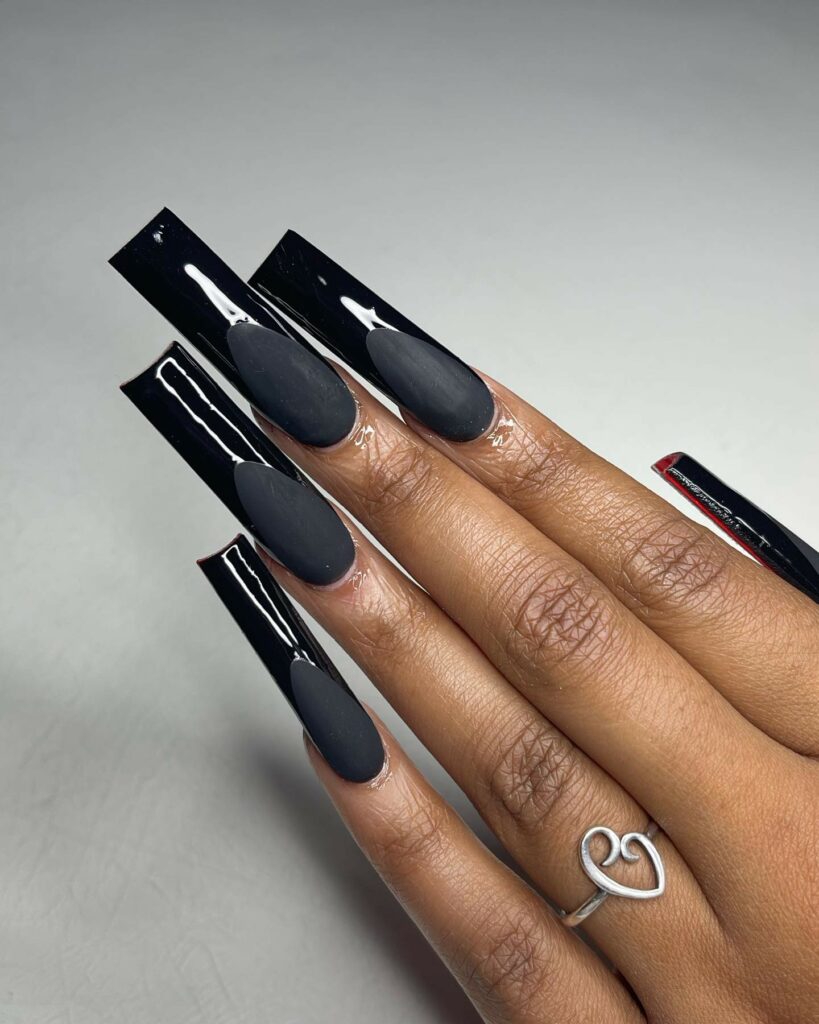 40 Latest Black Coffin Nail Designs To Try In 2024! 25 Gloss vs. Matte