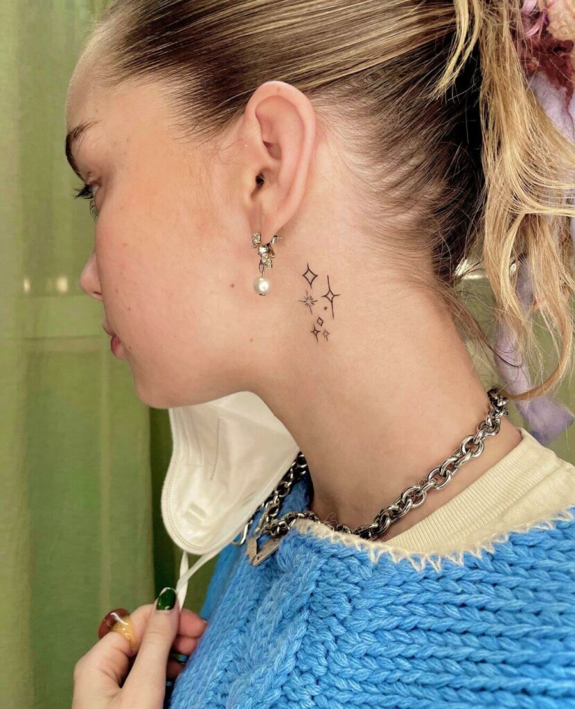 11+ Stars Tattoo Behind Ear Ideas That Will Blow Your Mind! 10 Stars Tattoo Behind Ear