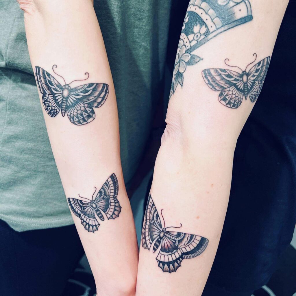 11+ Matching Butterfly Tattoo Ideas That Will Blow Your Mind! 12 Gothic Black Butterfly Tattoo