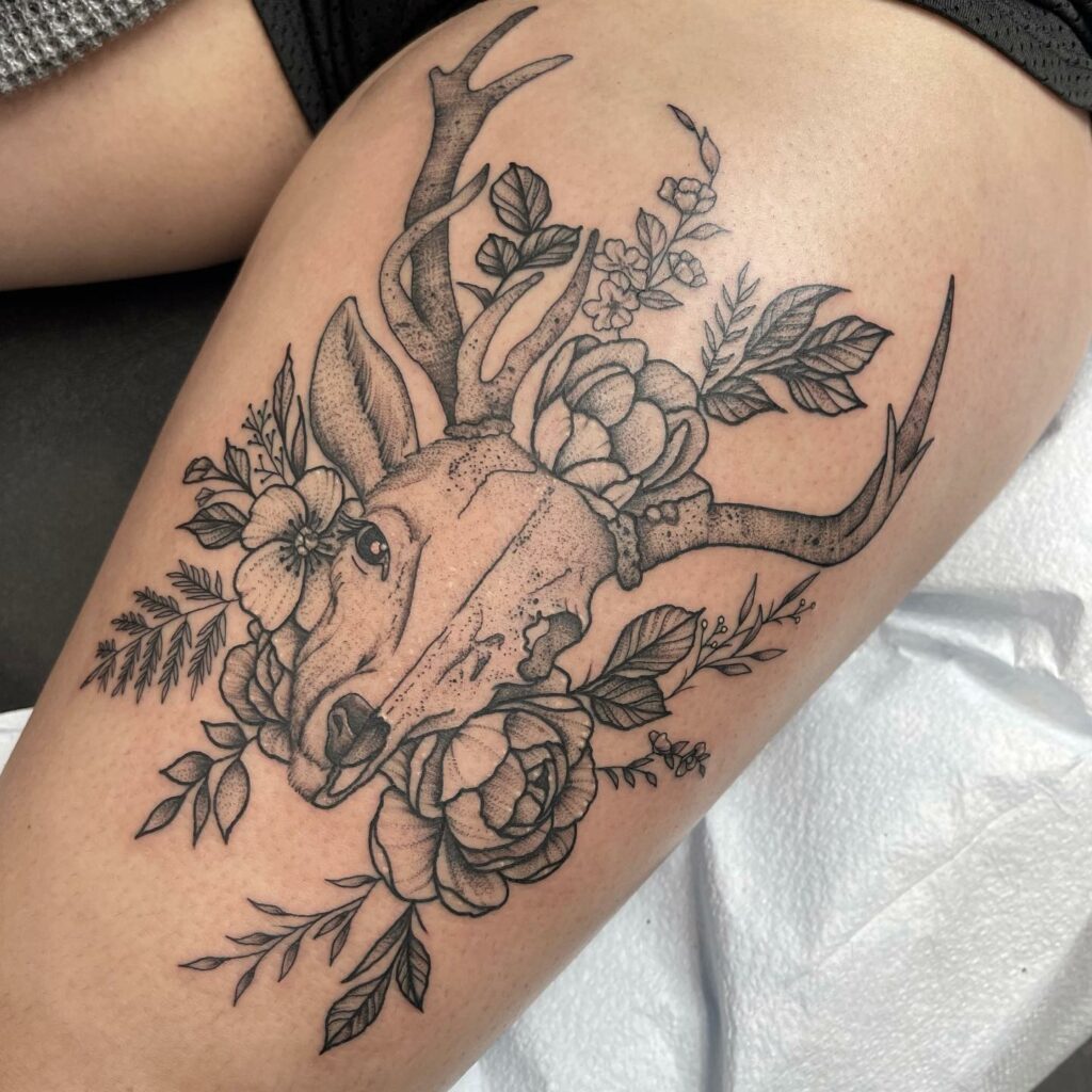 AMAZING ANIMAL SKULL TATTOO IDEAS AND THEIR MEANINGS IN 2024 15 Deer Skull Tattoo