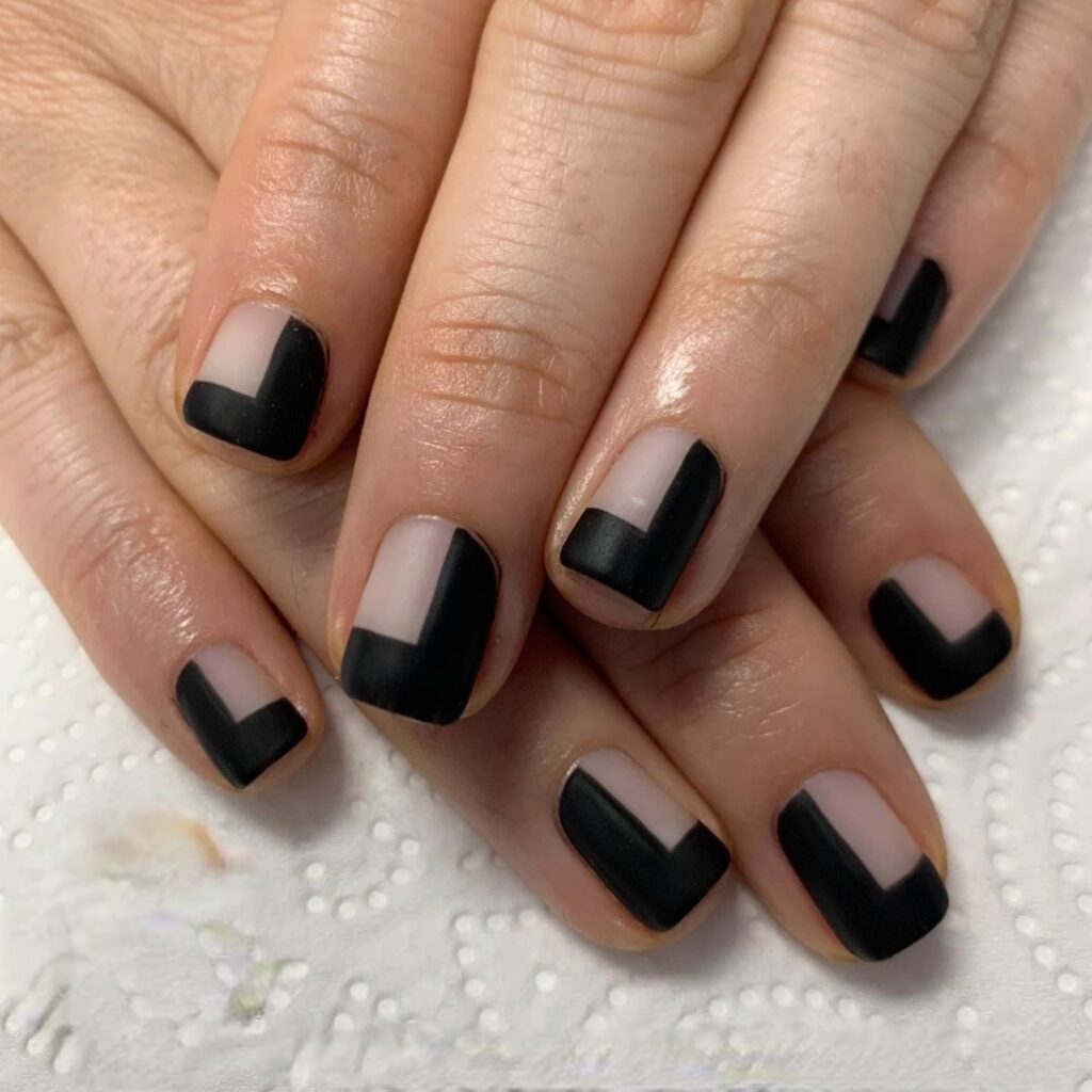 35 Latest Black Matte Nail Designs To Try In 2024! 39 Negative Space