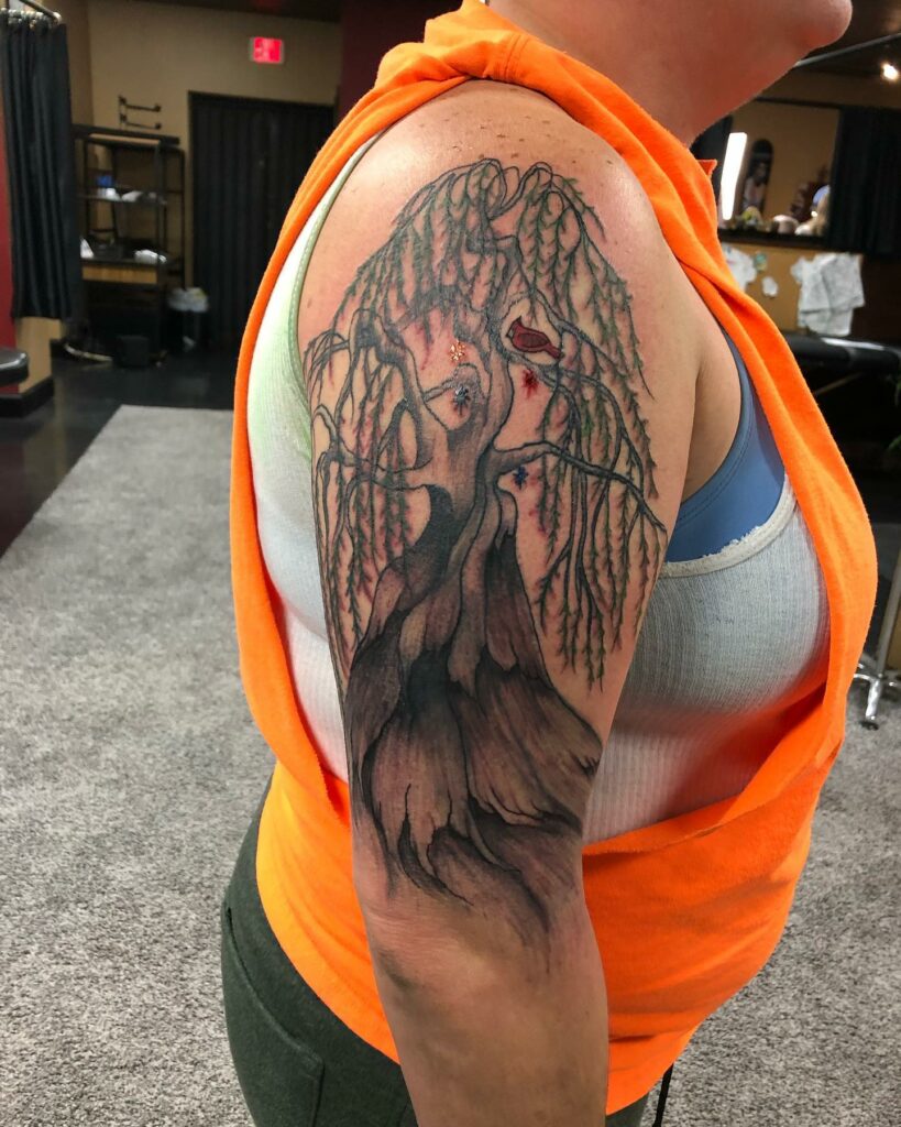 Amazing Weeping Willow Tattoo Designs + Meanings To Inspire In 2024 15 Weeping Willow Tattoo
