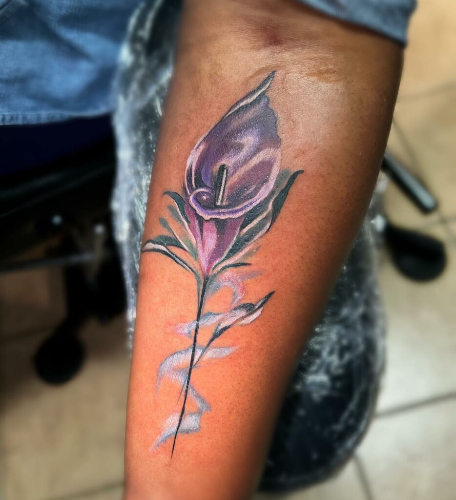 Beautiful Calla Lily Tattoo Ideas with Meanings Updated For 2024 31 Geometric Calla Lily Tattoo Design