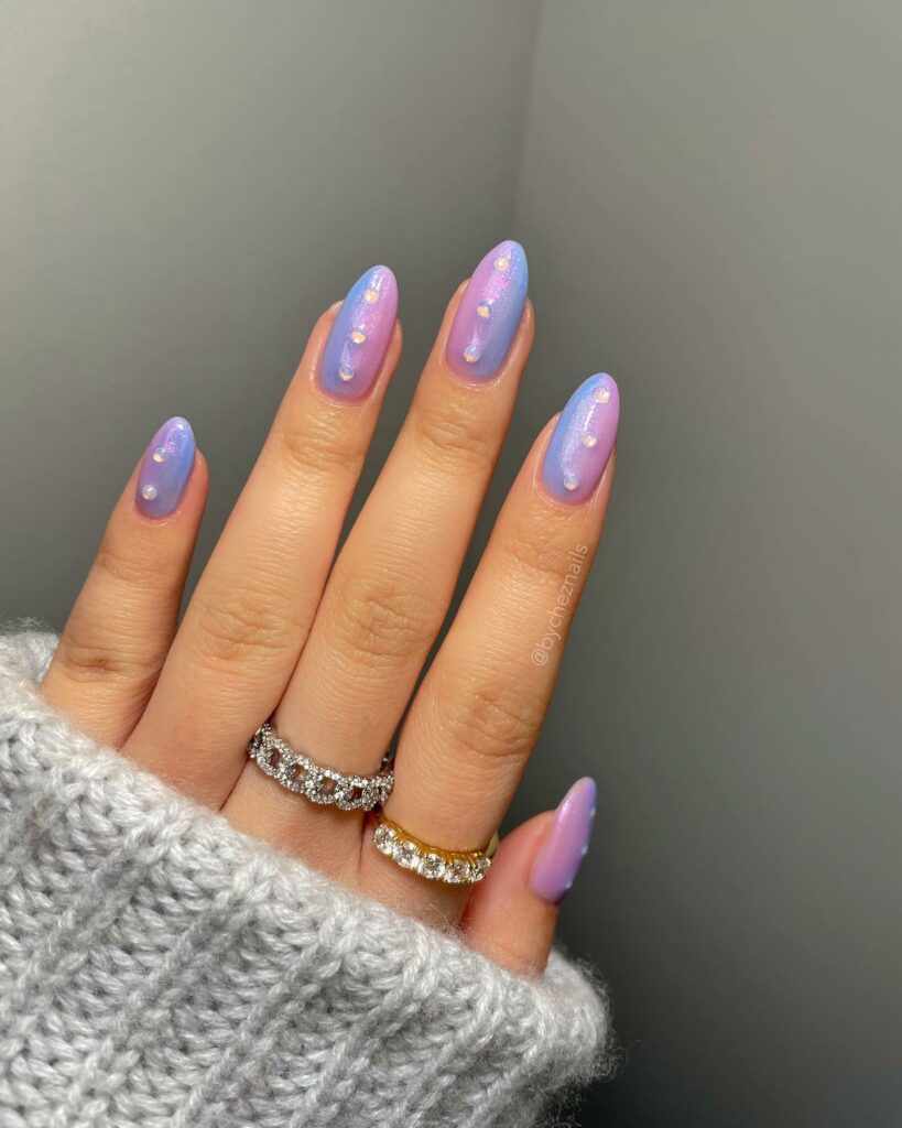 30 Latest Pink And Purple Nail Designs To Try In 2024! 10 Pink And Purple Ombre Nails With Pearls