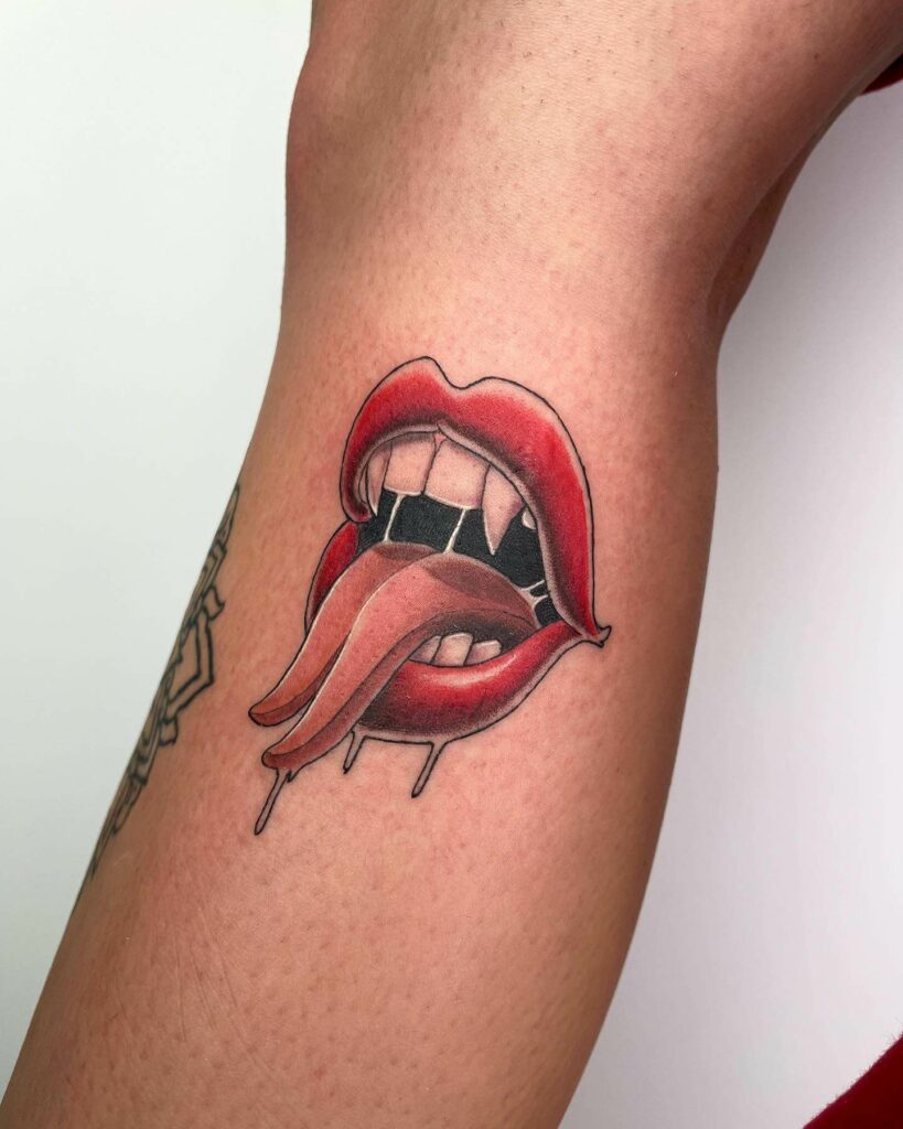 33 Halloween Tattoo Ideas for 2024 45 Creepy Vampire Lips Tattoo