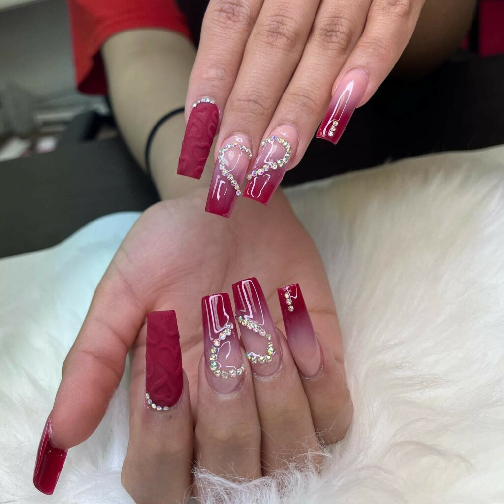 15 Latest Red Ombre Nail Designs To Try In 2024! 20 Sequin Heart Art