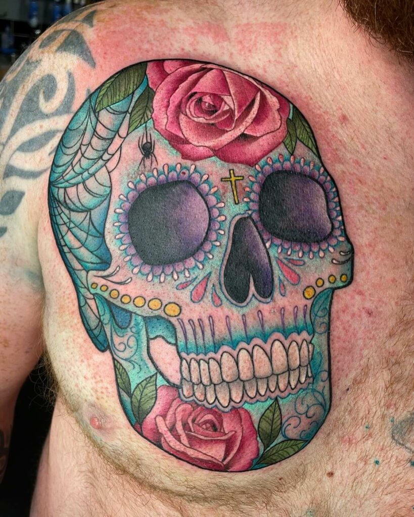 10+ Rose Tattoo On Chest Ideas That Will Blow Your Mind! 20 Chest Rose And Skull Tattoo